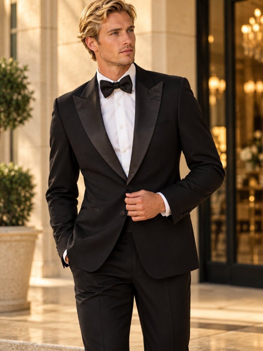 Cavalli Class NWT Black Satin Peak Lapel Slim Fit Tuxedo Blazer EU 48